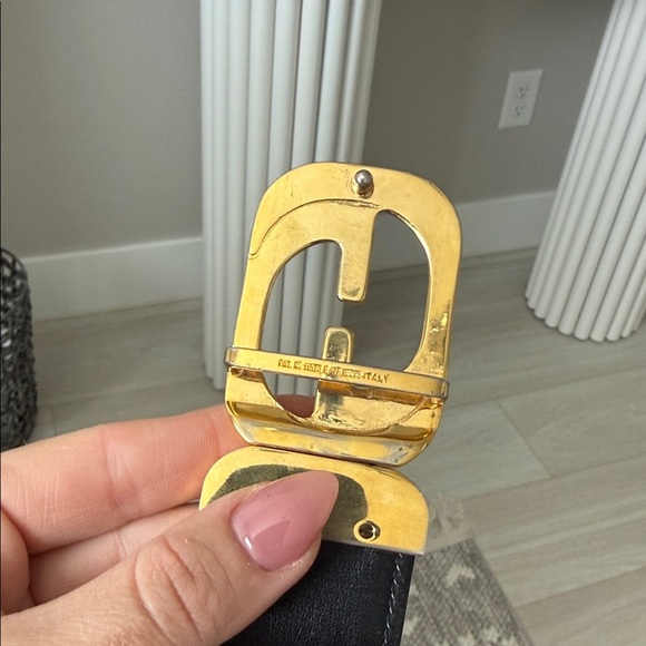 75 Gucci Beige/Black GG Canvas Leather Belt with Gold Double G Buckle reversible main image 15